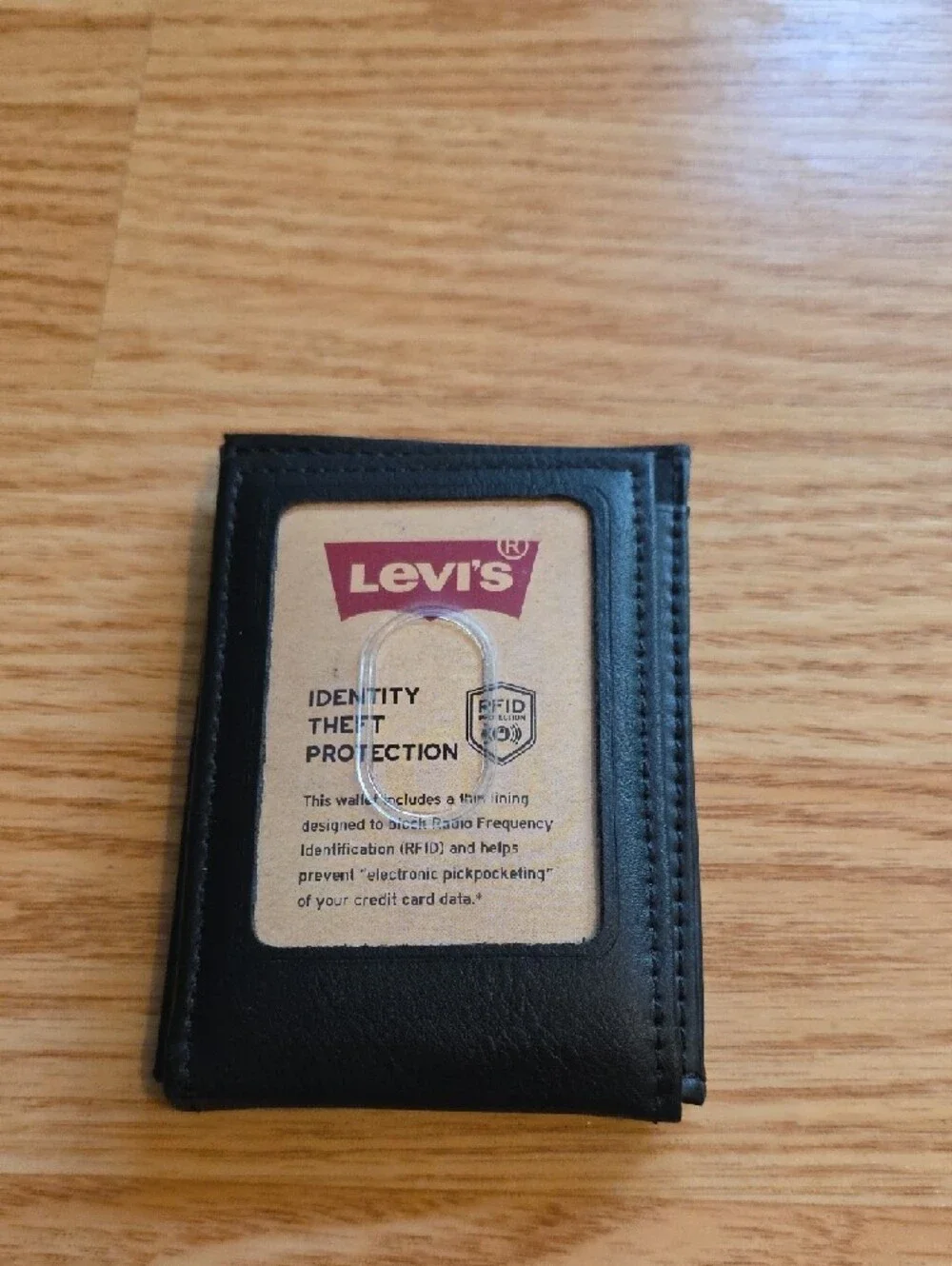 Levi's Black Slim Leather Card & Key Holder